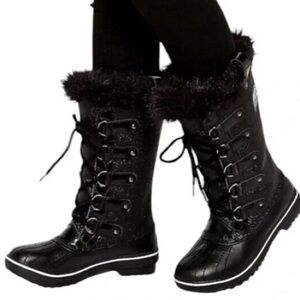 SOREL Black Glitter TOFINO Tall Waterproof Boots Sz 7.5